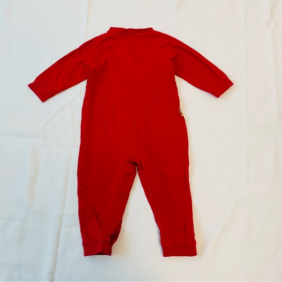 H&M Toddler Red Cotton Jersey Pajama Jumpsuit - Picture 2 of 3